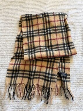 Burberry Beige Black Red Classic Check Scarf